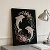 (30x40cm)DIY Pearl Painting Framed Dolphin Handmade Pearl Material Art Kit Living Room Decor