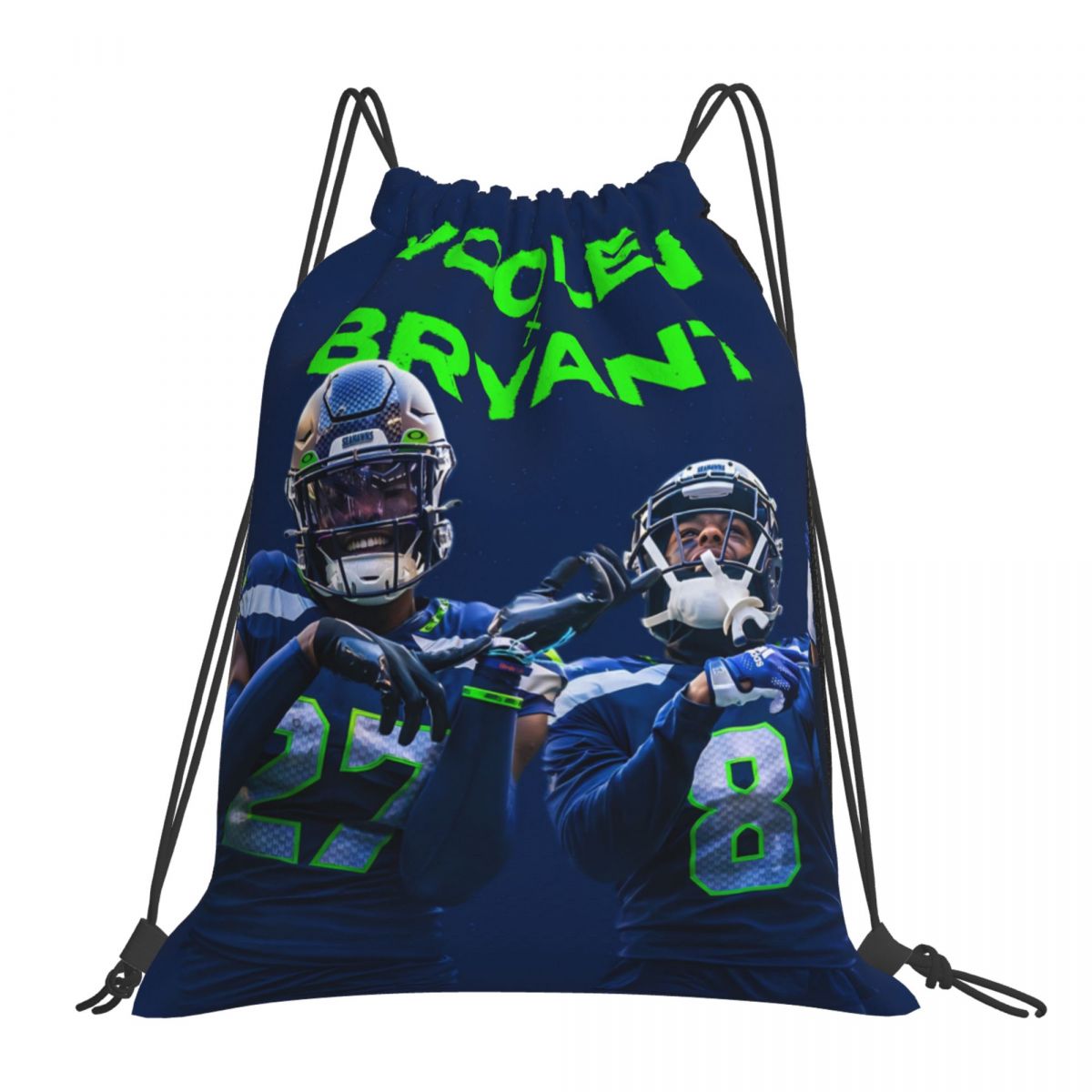 Seattle Seahawks Tariq Woolen & Coby Bryant Drawstring Bags for School Gym