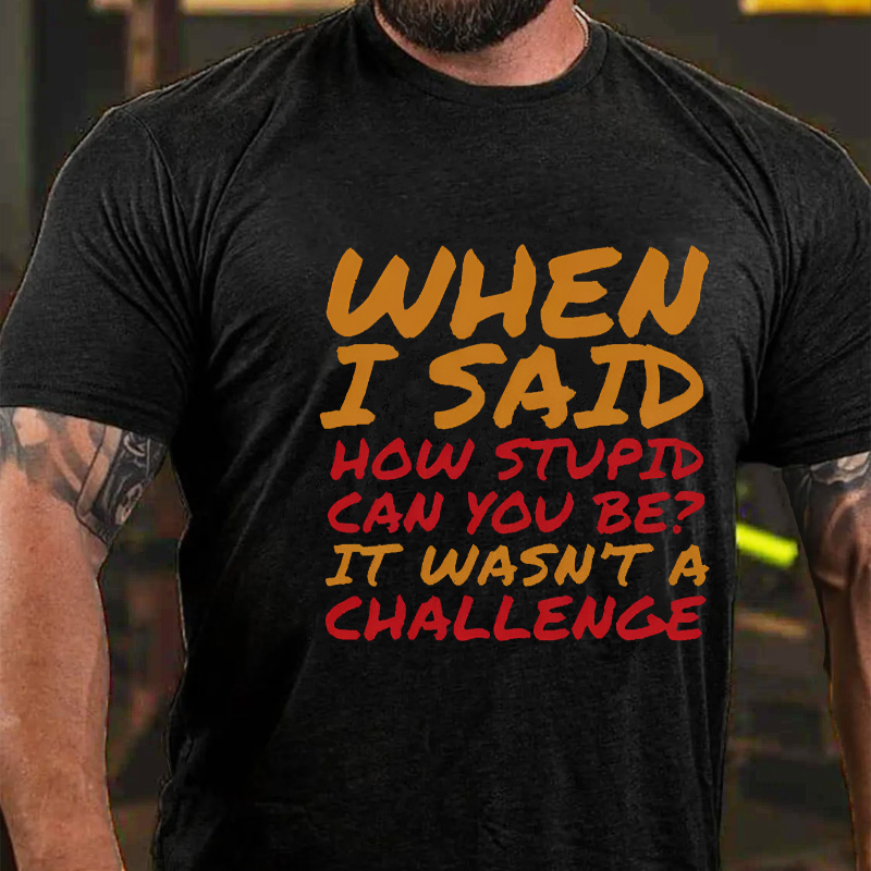 When I Said How Stupid Can You Be? It Wasn'T A Challenge T-shirt