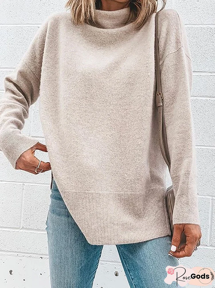 Turtleneck Long Sleeve Knitted Sweaters