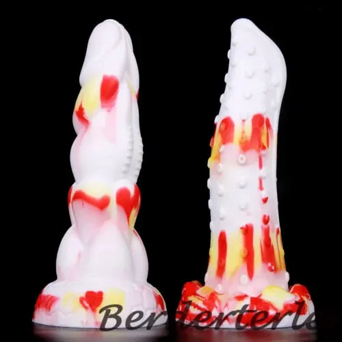 pornhint Pornhint Red White Silicone Dildo for Women Masturbators Massage Anal Plug Adult Sex Toys