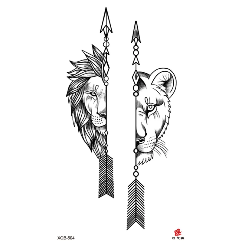 Sdrawing Full-arm Waterproof Tattoo Sticker Symbol Totem Animal Skeleton Small Arm Tattoo Sticker