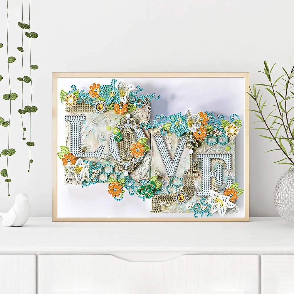 Diamond Painting - Partial Special Shaped Drill - Love(40*30cm)