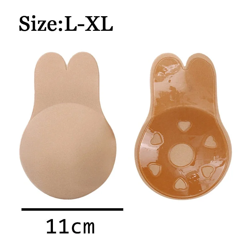9CM-13CM Plus Size Rabbit Nipple Cover Breast Petals Intimates Accessories Push Up Invisible Bra Reusable Breast Stickers 1Pair