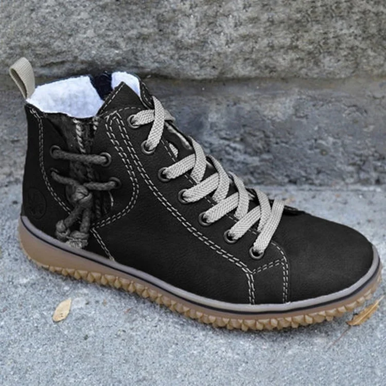 Casual Style Non-Slip Round Toe Lace Up Snow Short Boots shopify Stunahome.com