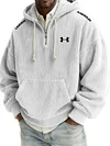 Men's Winter Warm Corduroy Large Pocket Hooded Sweatshirt