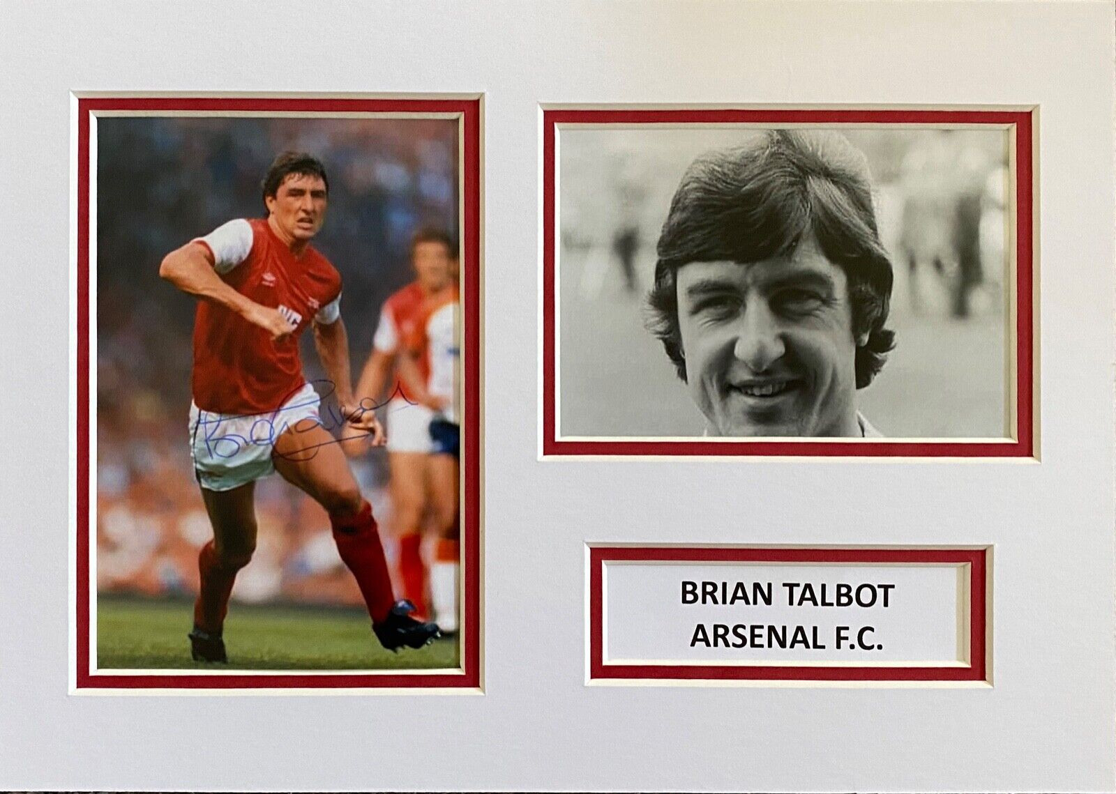 BRIAN TALBOT HAND SIGNED A4 Photo Poster painting MOUNT DISPLAY ARSENAL FOOTBALL AUTOGRAPH 1