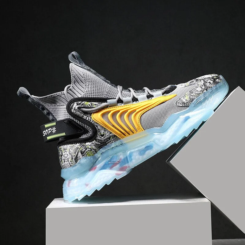 New Fashion Classic Men Sneakers Spring Breathable Running Shoes for Men Graffiti Sport Shoes High-top Mesh Walking Jogging Shoe