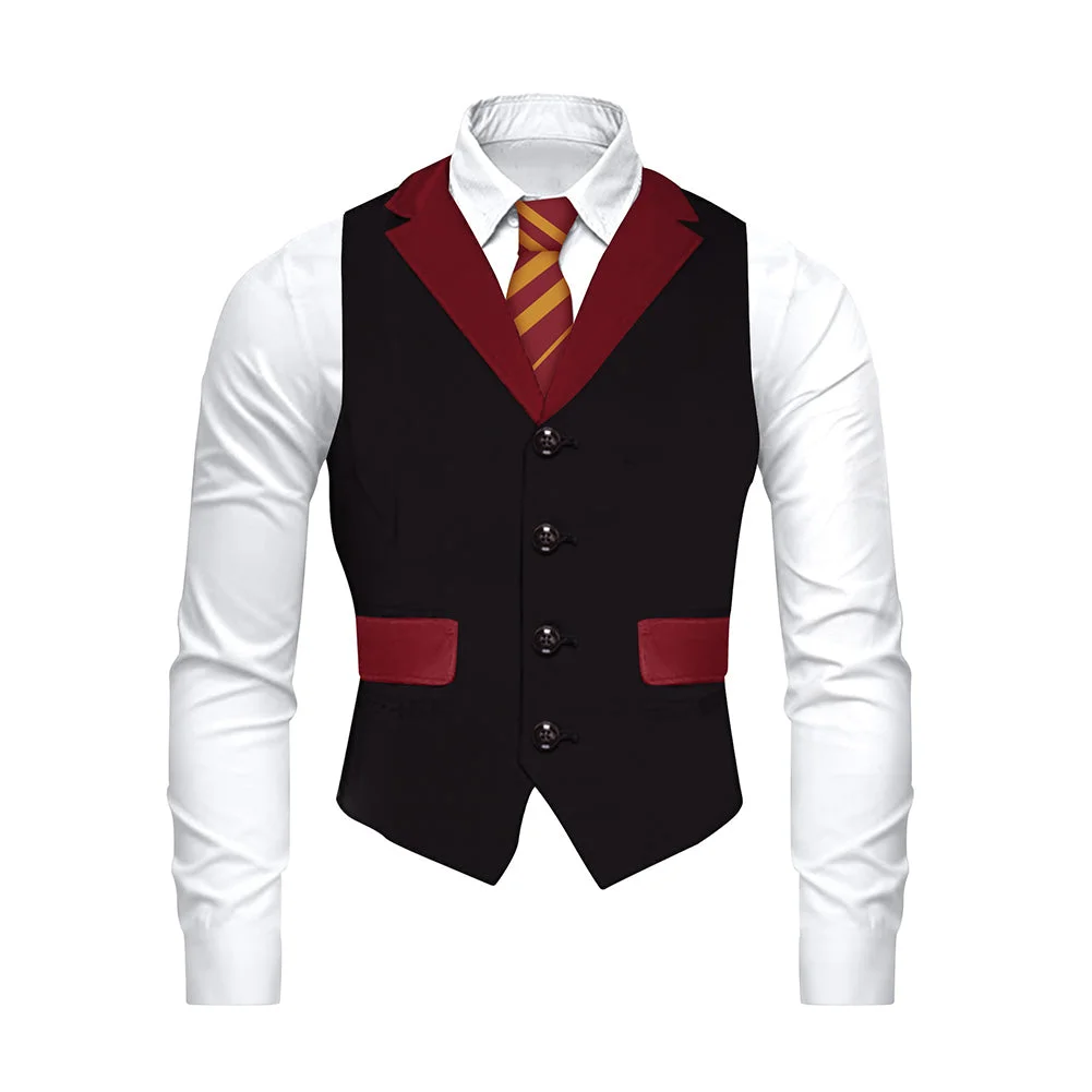 Movie Harry Potter Black School Uniform Vest Set Outfits Cosplay Costume Halloween Carnival Suit
