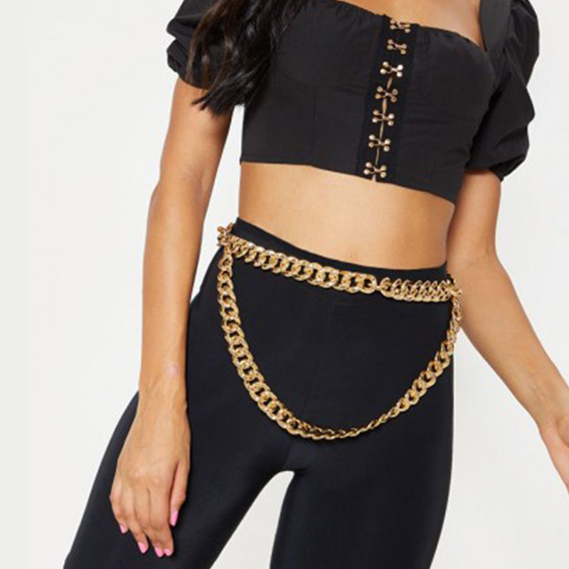 Fashion simple double-layer waist chain
