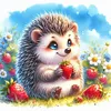 Hedgehog-Partial 11CT Stamped Cross Stitch Bead Embroidery 36*36cm/14.17*14.17in tapestrymarket