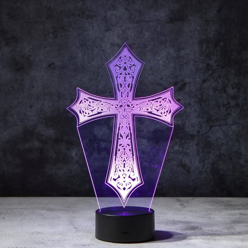Unique Gift Cross 3D Illusion Lamp