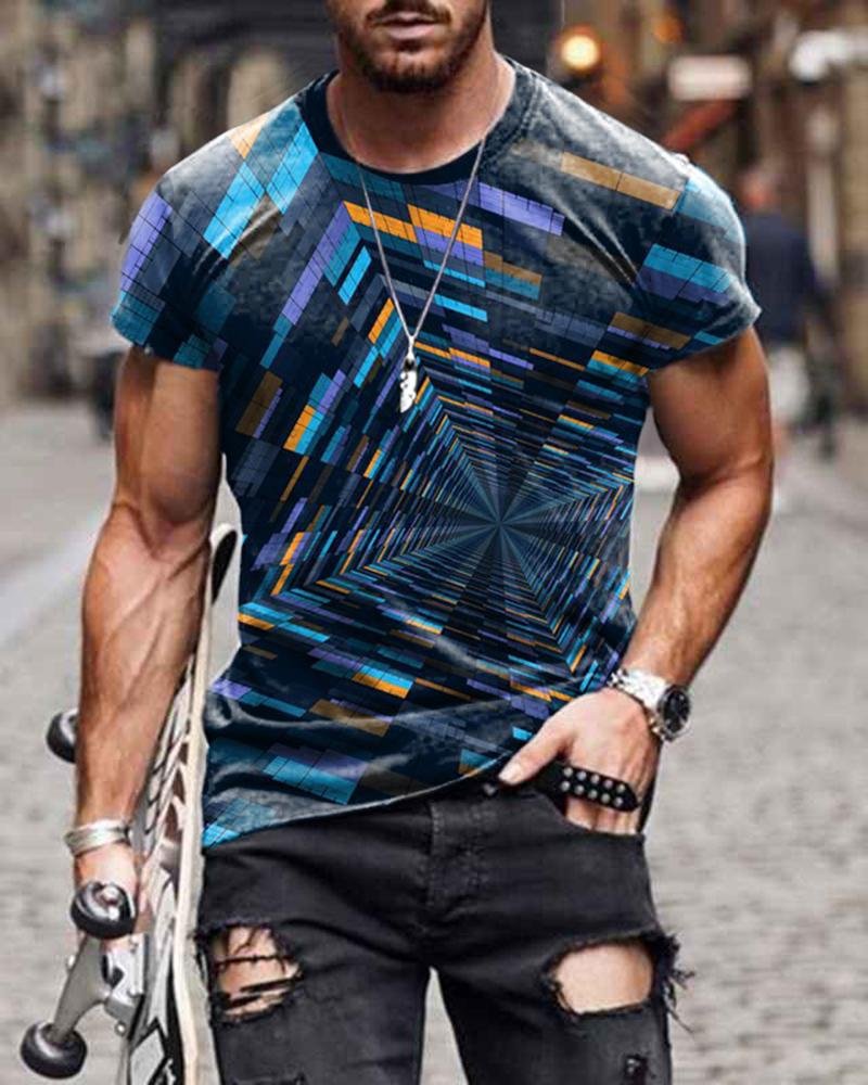 Radioactive Pattern Street Style Gradient Short-sleeved T-shirt