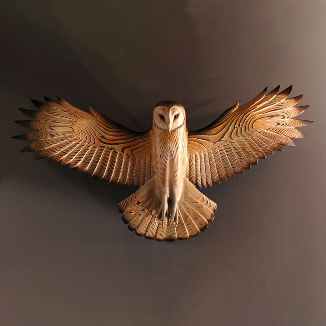 Barn Owl Wall Art - Hand Carved Art