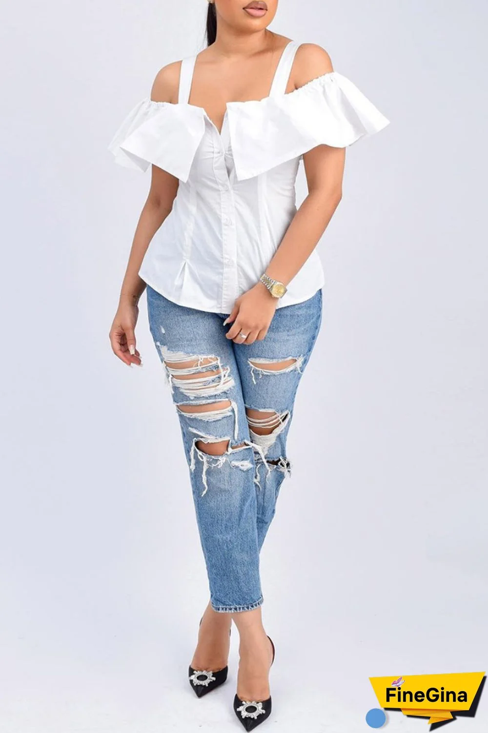 Black Casual Solid Backless Off the Shoulder Tops