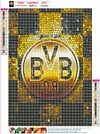 (Multi-Größe Rund/Vierkant) Fußball Borussia Dortmund - Volle Diamant Malerei