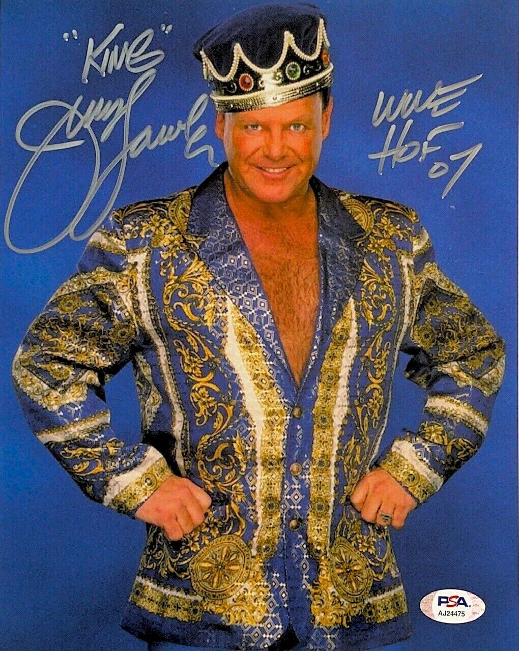 WWE JERRY THE KING LAWLER HAND SIGNED AUTOGRAPHED 8X10 Photo Poster painting WITH PSA DNA COA 10