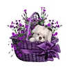 Diamond Painting -DIY Round Drill Flower Basket Dog