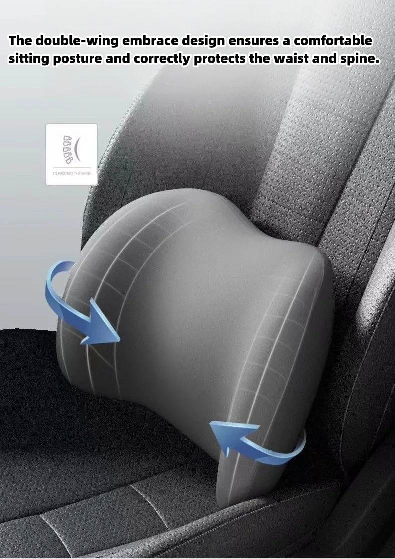 Car four-season universal memory foam headrest and lumbar support（2PCS）