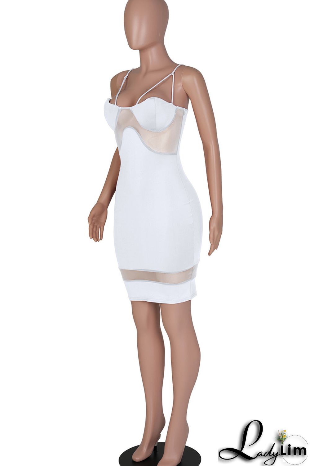 Black Fashion Sexy Solid Split Joint Backless Spaghetti Strap Sleeveless Dress