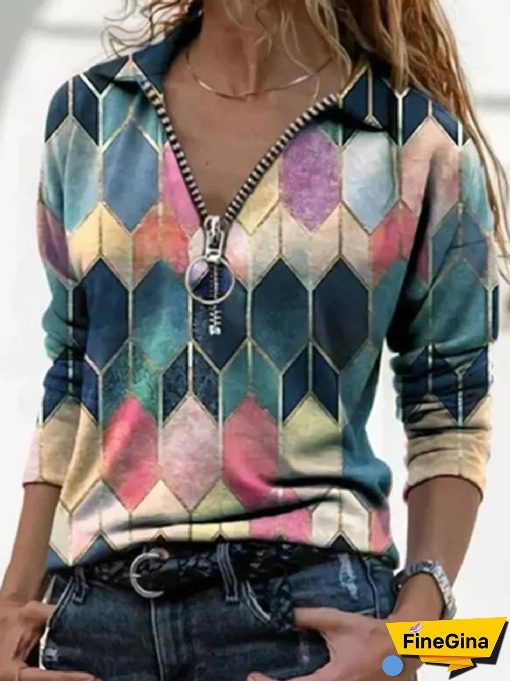 Women Casual Multicolor Long Sleeve Shirts