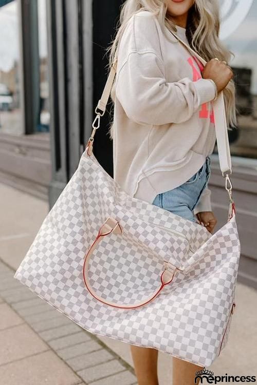 Weekender Jacquard Check Large Duffel Bag