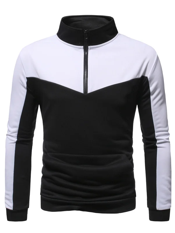 Men's casual zipper shirt Long sleeve hoodie Hooded sweatshirt coat