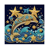 Starry Dolphin - Pearls Painting