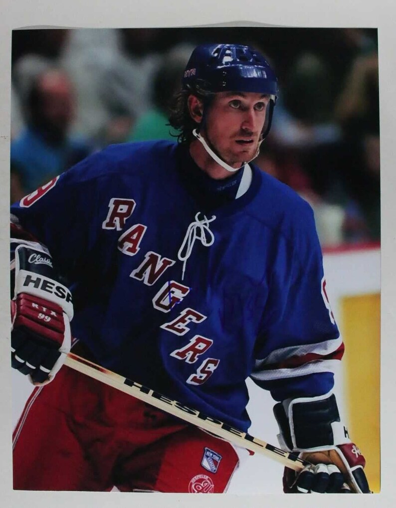 Wayne Gretzky Signed Autographed Glossy 11x14 Photo Poster painting New York Rangers - COA Matching Holograms