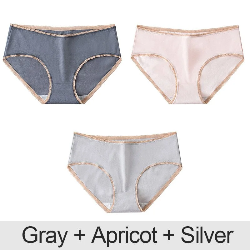 3PCS/Set Cotton Panties Patchwork Women Panties Sexy Lingerie Female Underwear Underpants Woman Panties Briefs Intimate Pantys