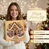 (25x25cm)DIY Pearl Painting Xmas Framed Handmade Pearl Material Art Kit Living Room Decor