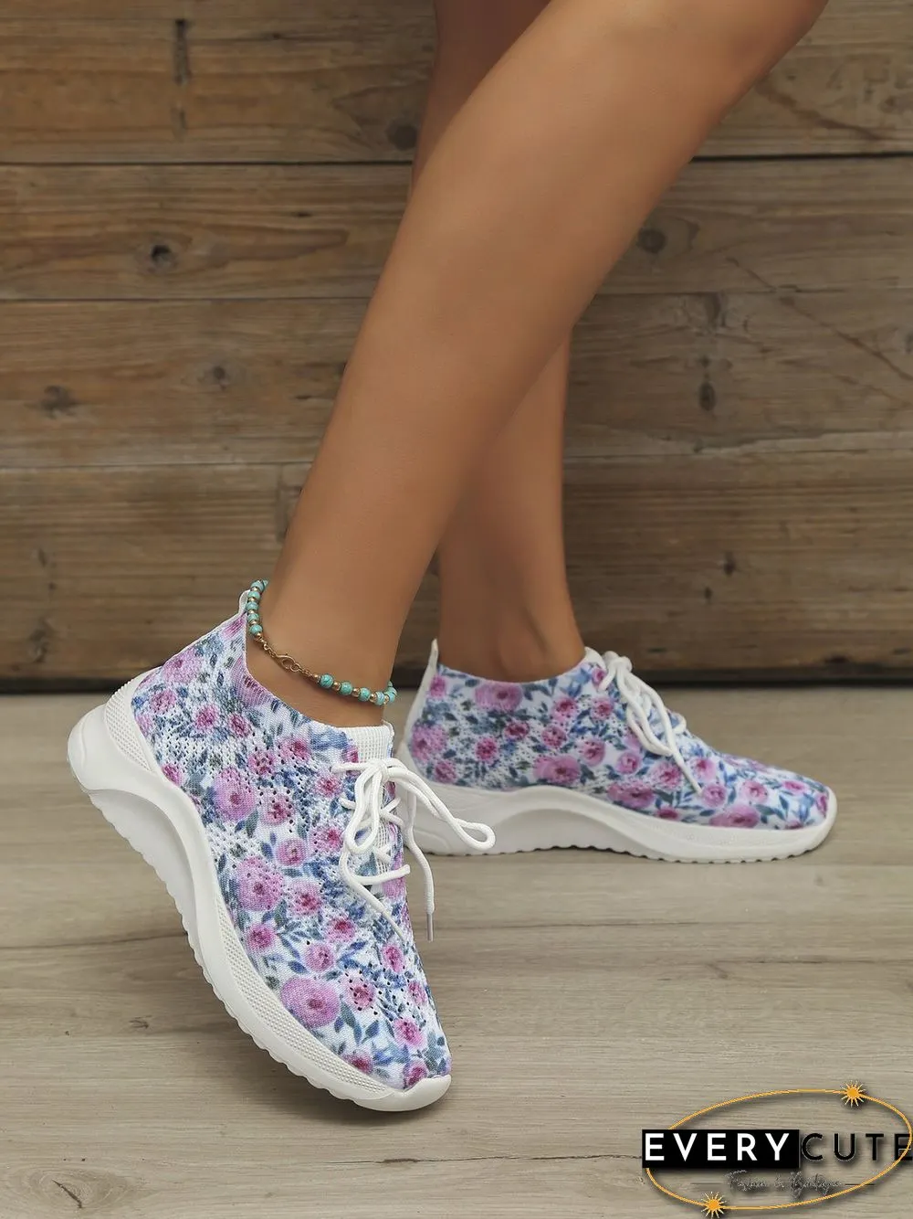 Rose Print Flyknit Sneakers