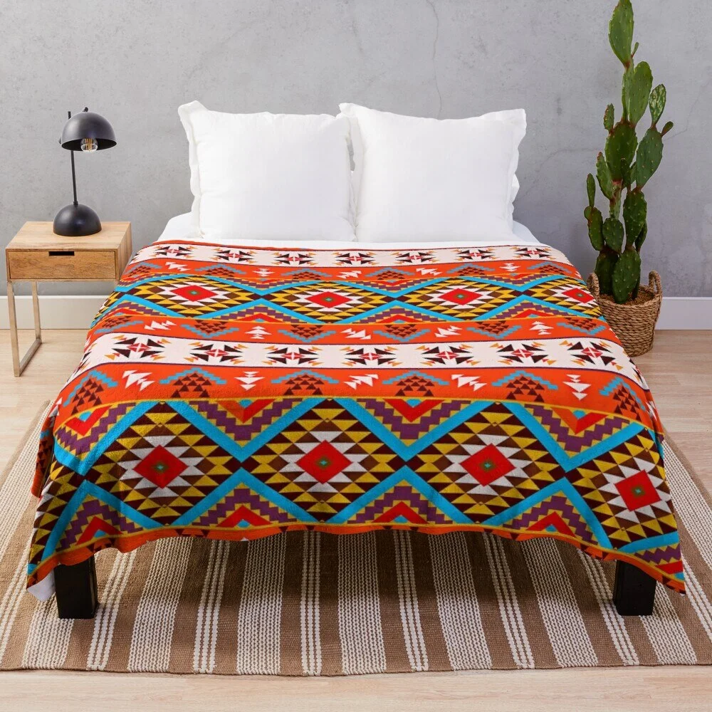 Athvotar Navajo Pattern Throw Blanket, Fleece Blanket Super Soft Cozy Lightweight Comfort Warm for Sofa Bed Couch Queen King Size
