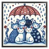 Blue And White Porcelain-Cat-11CT Stamped Cross Stitch 40*40cm/15.75*15.75in