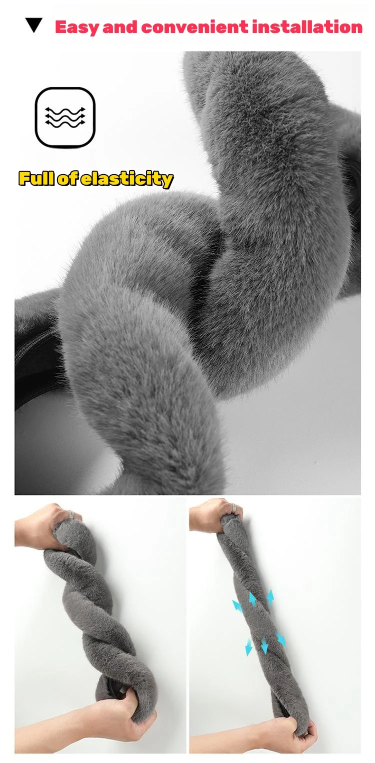 🔥Hot Selling🔥Fashionable plush elastic steering wheel cover