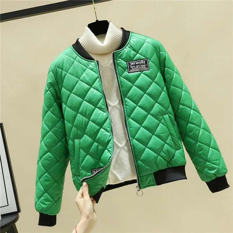 2020 New Autumn Jacket Women Winter Korean Parkas Lady Short Bomber Jackets Female Casual Outerwear Beige Green Black Red Coats