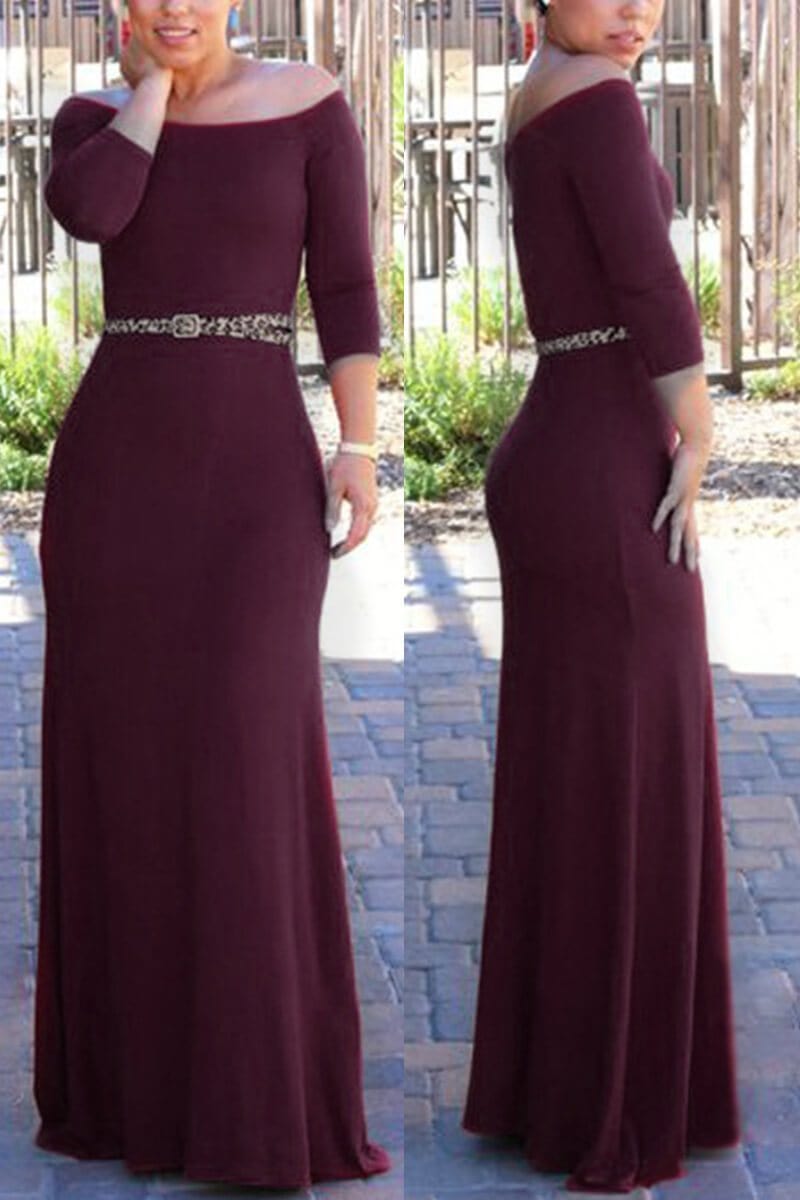 Elegant Lace Off-shoulder Slim-fit Maxi Dress