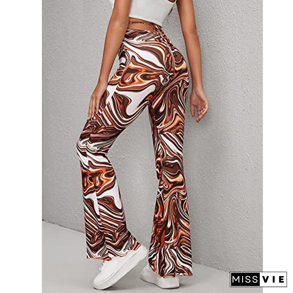 Sexy High Waist Printed Strappy Pants