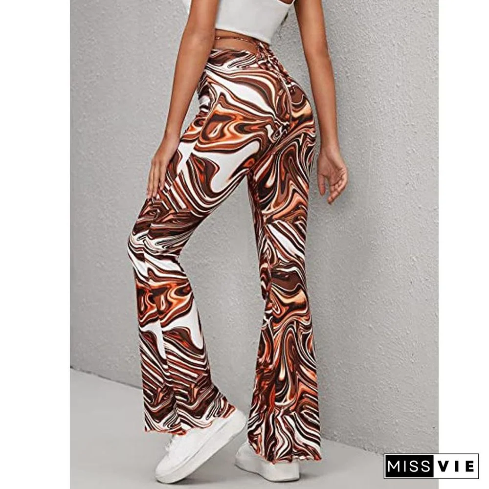 Sexy High Waist Printed Strappy Pants