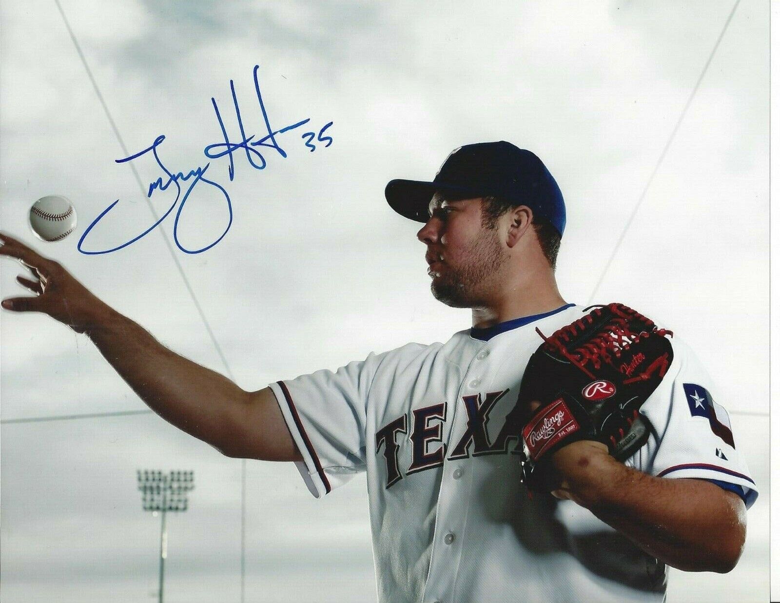 Tommy Hunter Autographed 8x10 Texas Rangers#S1011