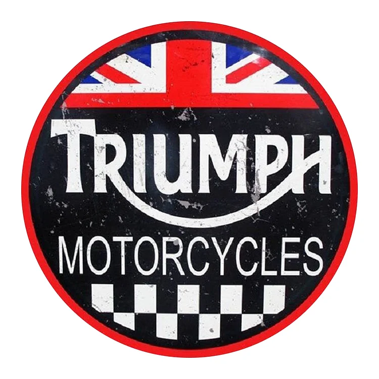 Triumph Motorcycles - Round Vintage Tin Signs/Wooden Signs - 11.8x11.8in
