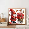 Diamond Painting-DIY Full Round Drill Red Rose Gnome(40*40 CM)