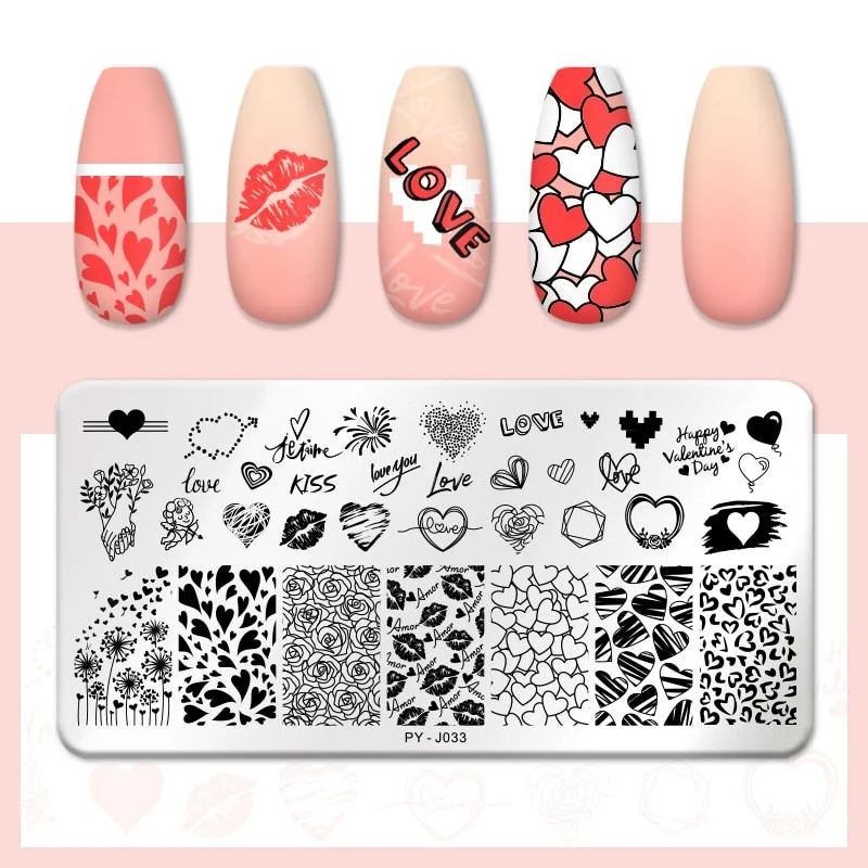 PICT YOU Flower Nail Stamping Plates Line Pictures Nail Art Plate Stamp Template Marble Leaves Image Printing Plates Nail Tools-Nail Inspo