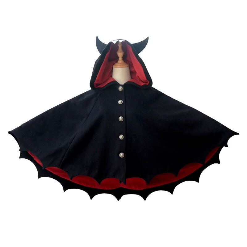 Hooded Cape Gothic Poncho Jacket Halloween Costume Novameme