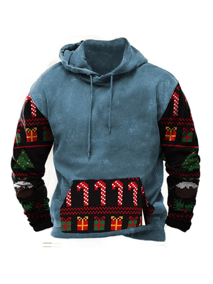 Christmas Gift and Moose Print Men's Hoodie