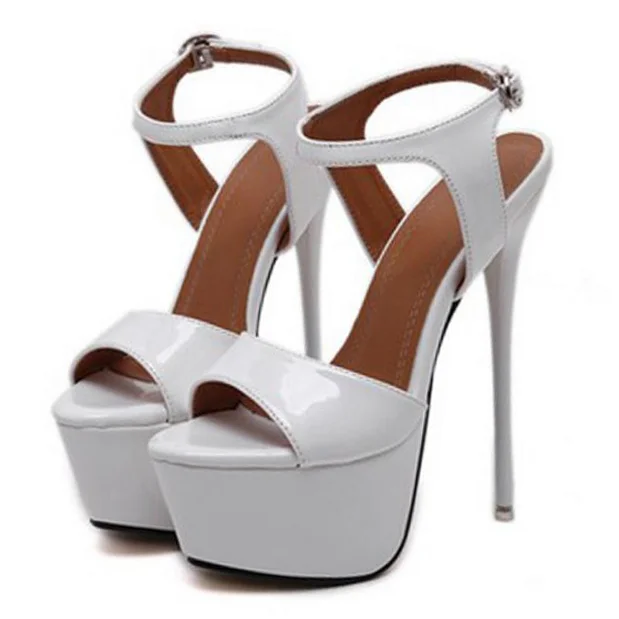 Aneikeh New 2022 Summer Fashion Sandals Sexy Open Toe 16CM High Heels Party Dress Wedding Nightclub Women Shoes Black Red 45 46