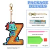 Diamond Painting Double Sided Dinosaur Letters Z Keychain Pendant
