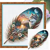 (US Only)Leaf Wolf Printed Cross Stitch Kit 40x40cm DIY 11CT Embroidery Craft Decor