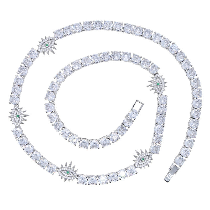 Hip-hop Solid Color Copper Inlay Zircon Men's Necklace