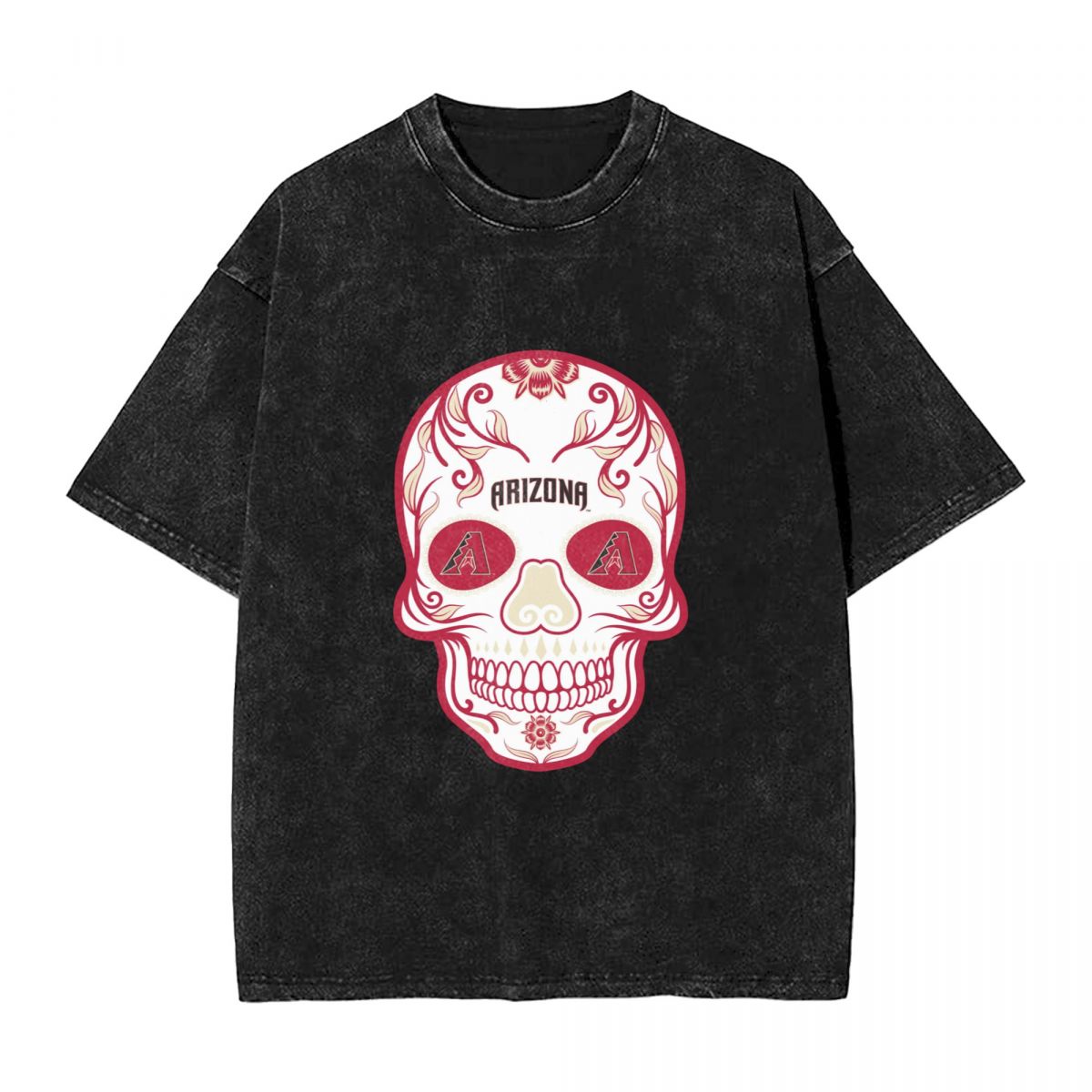 Arizona Diamondbacks Skull Men's Oversized Streetwear Tee Shirts